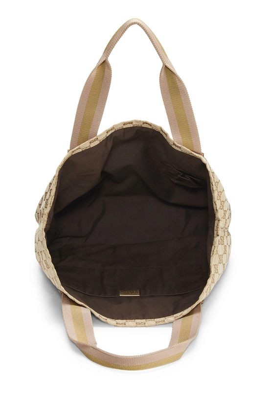 Gold GG Canvas Flat Web Tote, , large image number 5