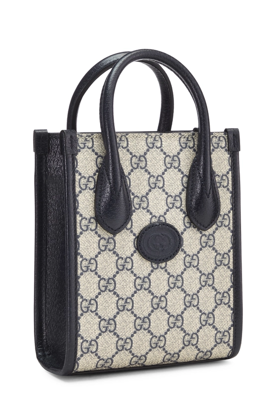 Navy GG Supreme Interlocking Tote Mini, , large image number 1