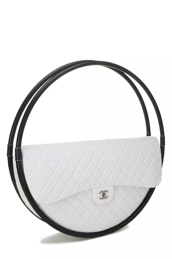 White Quilted Lambskin Hula Hoop Bag XL, , large image number 1
