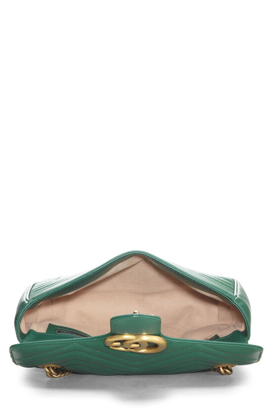 Green Leather GG Marmont Shoulder Bag Small, , large image number 5