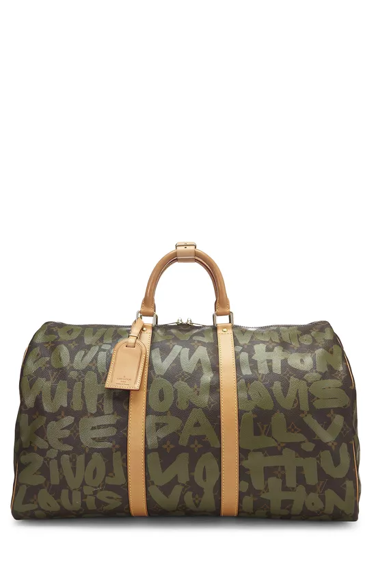 Stephen Sprouse x Louis Vuitton Green Monogram Graffiti Keepall 50, , large image number 0