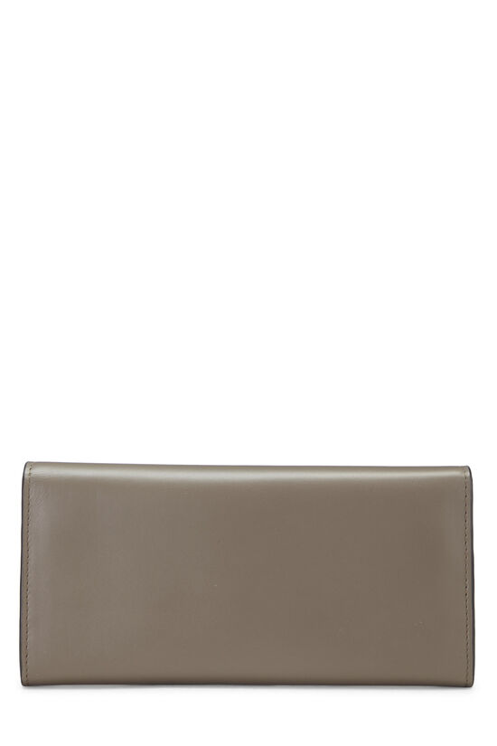 Taupe Leather Logo Embossed Continental Wallet, , large image number 2