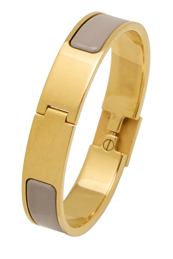 Grey Gold Clic Cadena Bracelet Narrow , , large image number 1