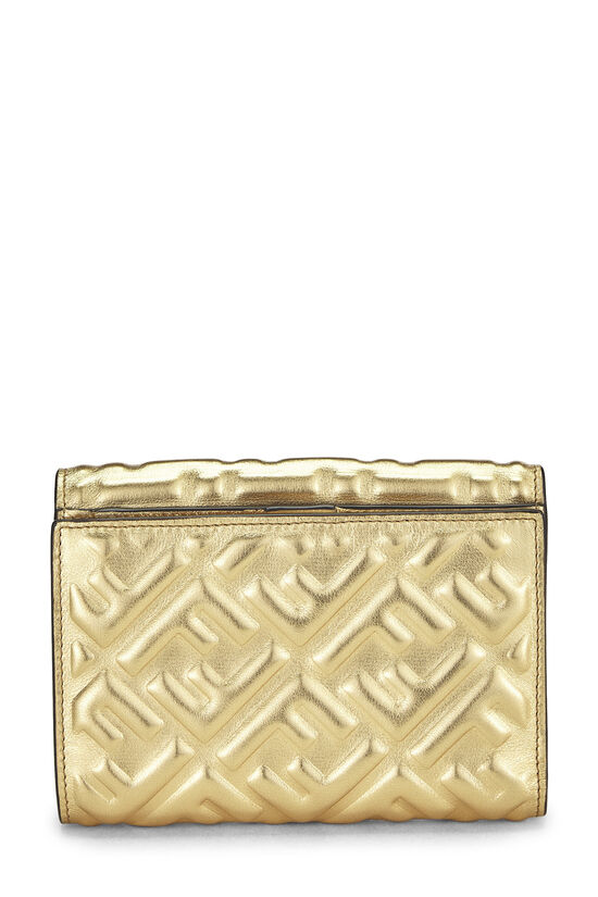 Gold Zucca Embossed Compact Wallet, , large image number 2