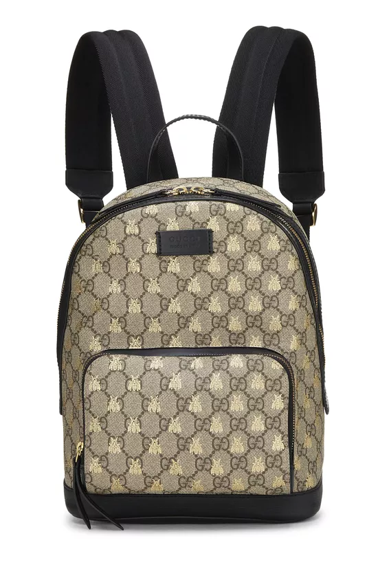 Black GG Supreme Canvas Bee Backpack Small, , large image number 0