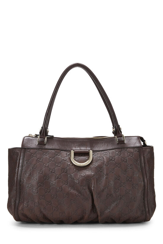 Brown Guccissima D-Ring Abbey Zip Tote, , large image number 0