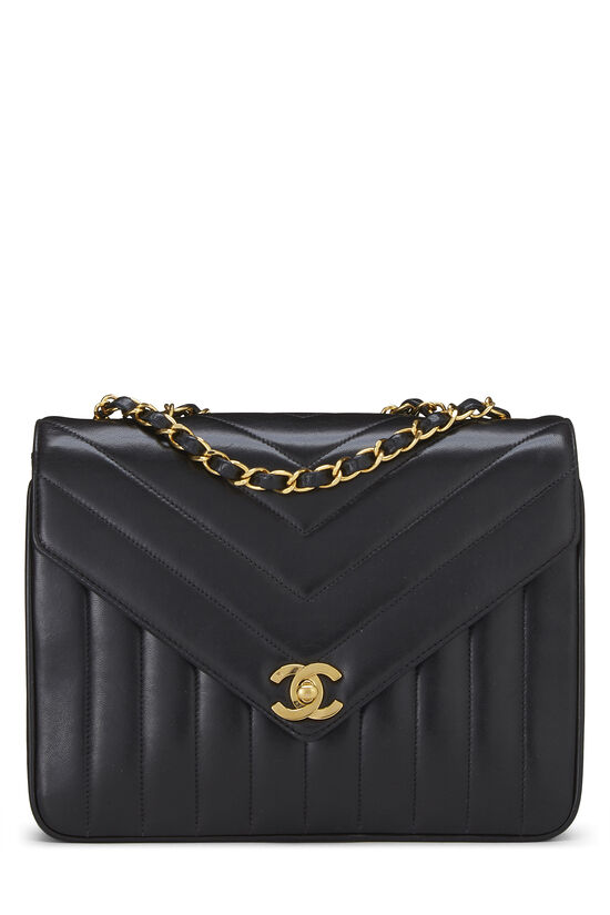Chanel Vintage Chevron Lambskin Envelope Flap Bag