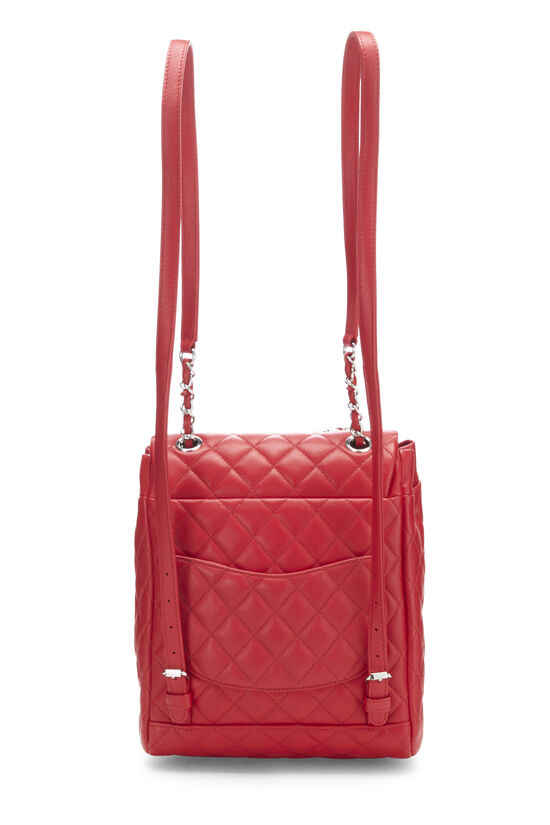 Red Quilted Lambskin Urban Spirit Backpack Large, , large image number 3