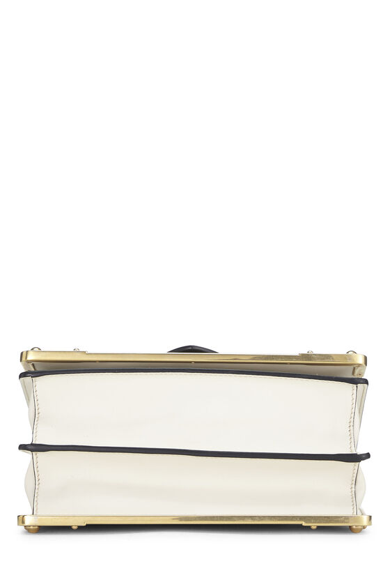 White Leather Studded Cahier Crossbody, , large image number 4