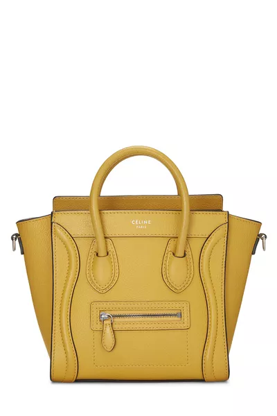 Yellow Drummed Calfskin Luggage Nano