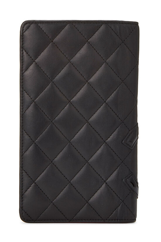 Black Quilted Calfskin Cambon Wallet, , large image number 2