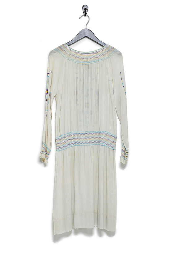 1920s Hungarian Embroidered Cotton Dress , , large image number 1