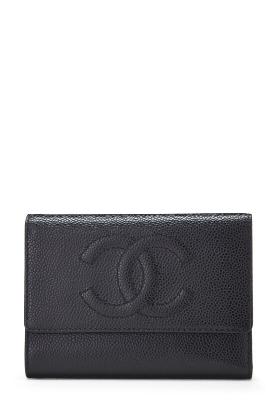 Chanel Black Caviar Filigree WOC Wallet on Chain Flap Bag