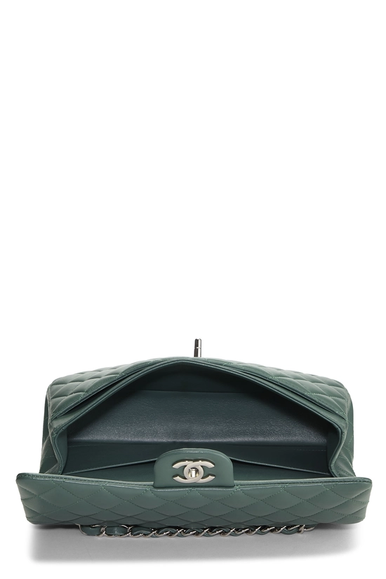 Green Quilted Lambskin Classic Double Flap Medium, , large image number 5