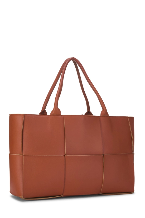 Brown Calfskin Maxi Intrecciato Arco Tote Medium, , large image number 1