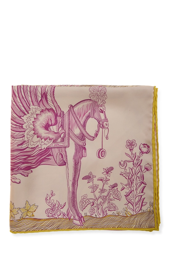 Multicolor 'Della Cavalleria Favolosa' Silk Scarf 90, , large image number 2