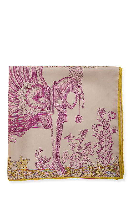 Multicolor 'Della Cavalleria Favolosa' Silk Scarf 90, , large image number 2