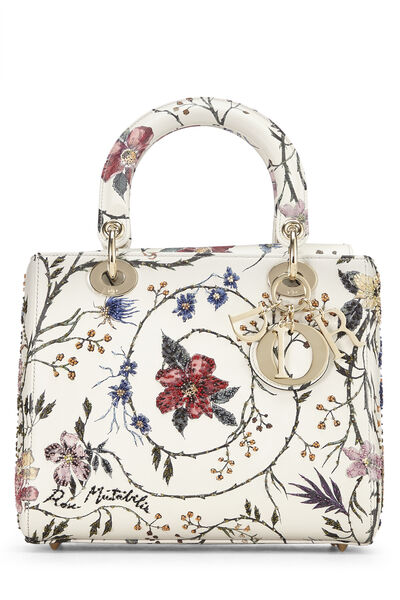 Multicolor Embellished Leather Rosa Mutabilis Lady Dior Medium