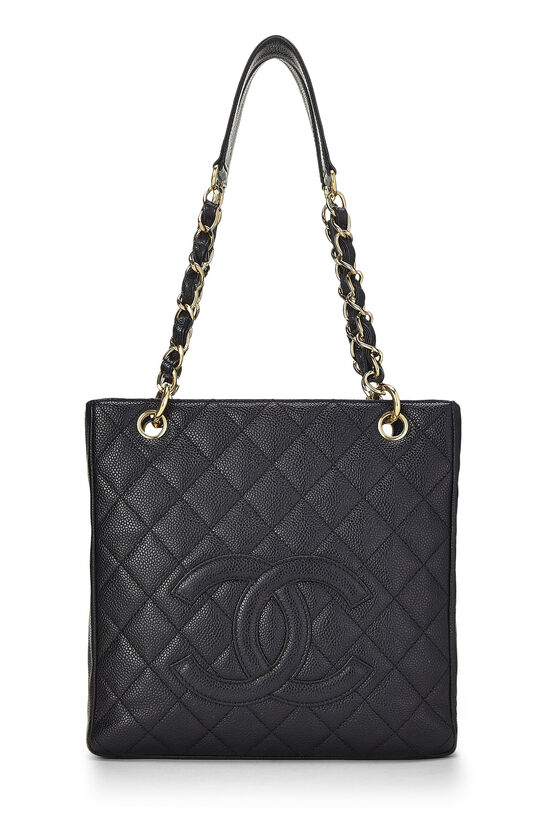 Chanel Black Quilted Caviar Petite Shopping Tote (PST) Q6B12X0FKB133