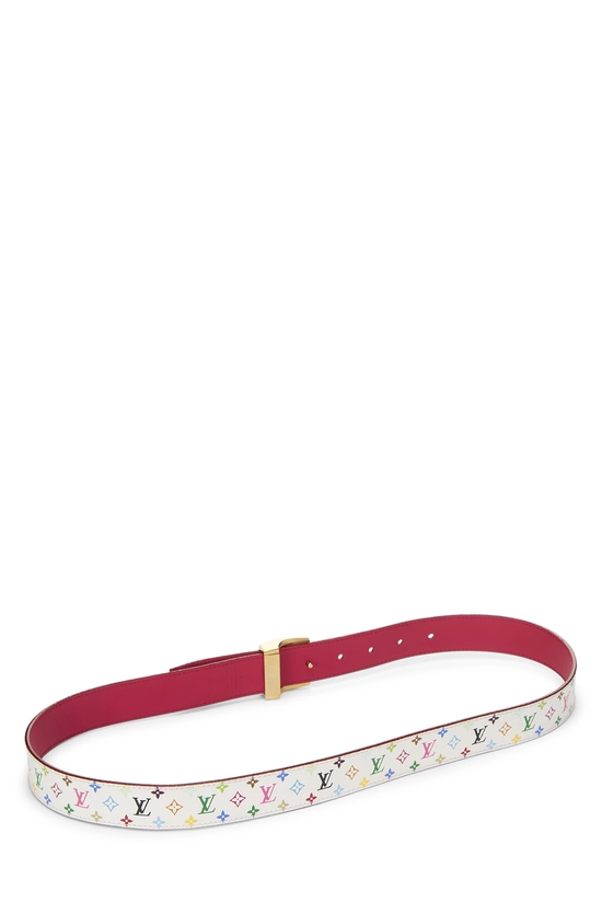 Takashi Murakami X Louis Vuitton White Monogram Multicolore Ceinture 90	, , large image number 2
