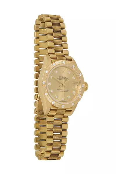 18K Yellow Gold & Diamond Bark Datejust President 69288 26mm