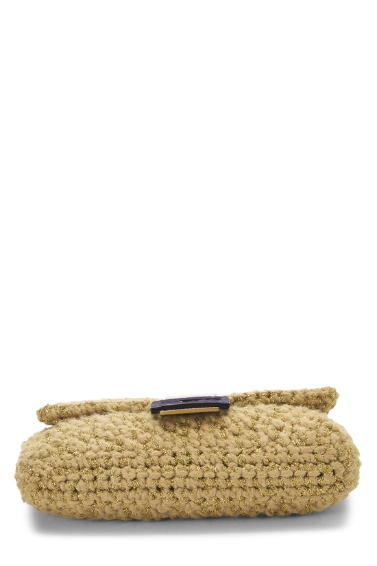 Metallic Beige Crochet Baguette, , large image number 4