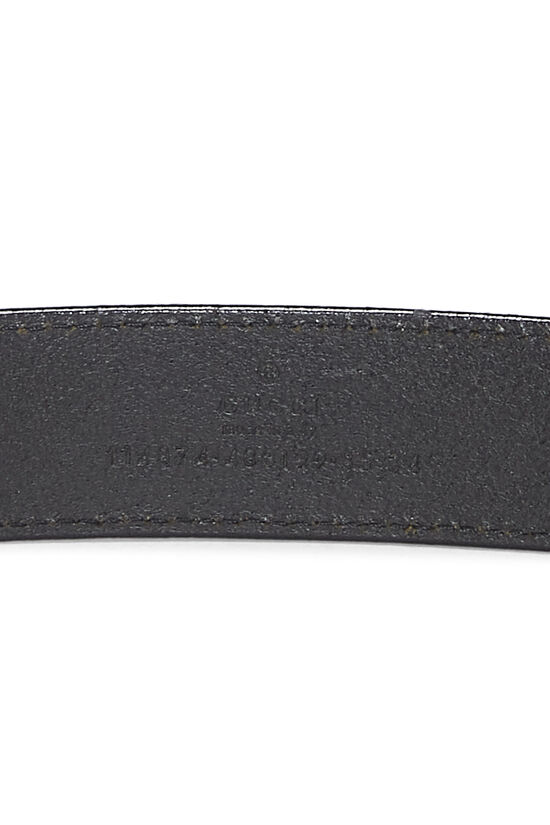 Black Leather Interlocking GG Belt, , large image number 3