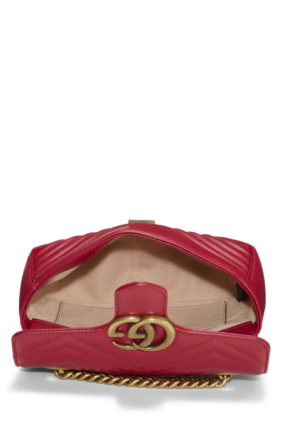 Red Leather GG Marmont Shoulder Bag Mini, , large image number 5