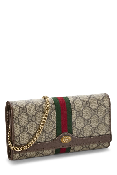 Gucci Brown GG Supreme Canvas Ophidia Wallet on Chain — photo 2