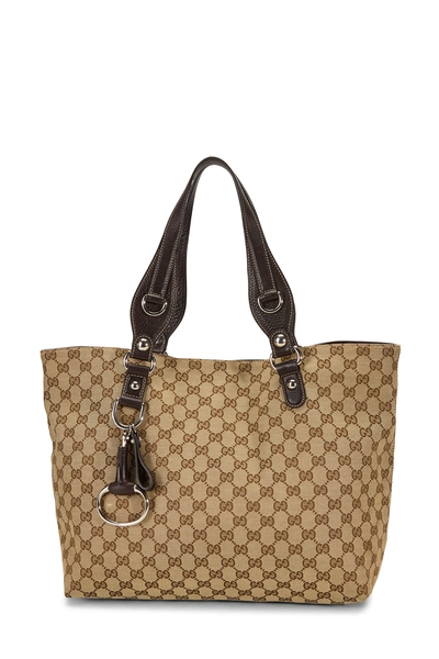 Gucci Brown Original GG Canvas Icon Bit Tote