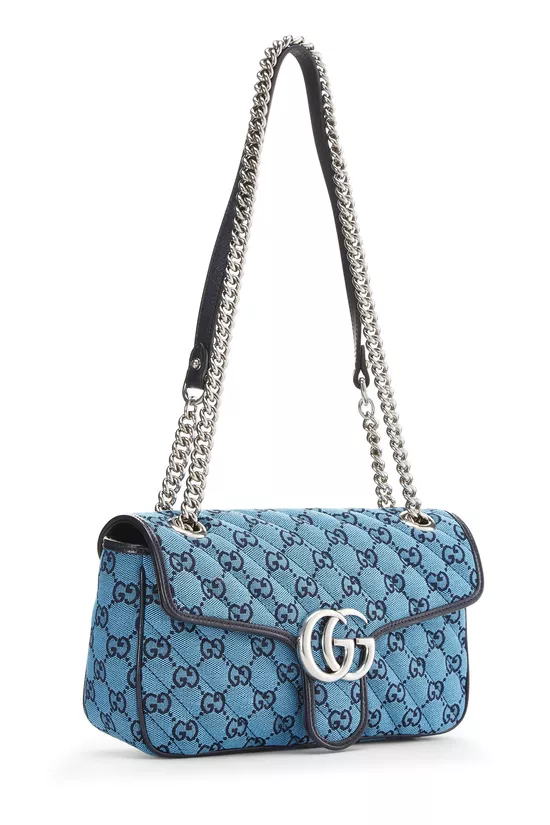 Blue GG Canvas Marmont Shoulder Bag Small, , large image number 1