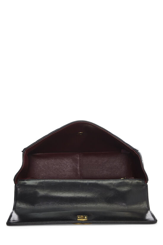 Vintage Chanel Kelly Medium Flap Bag Black Lambskin Gold Hardware