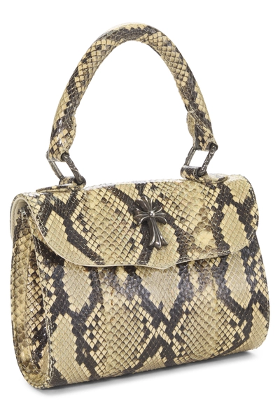Multicolor Python Cross Top Handle Bag, , large