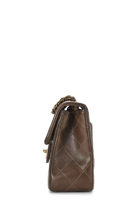 Brown Quilted Lambskin Half Flap Mini, , large image number 2