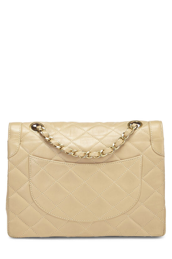 Chanel Beige Quilted Leather Wallet on Double Chain