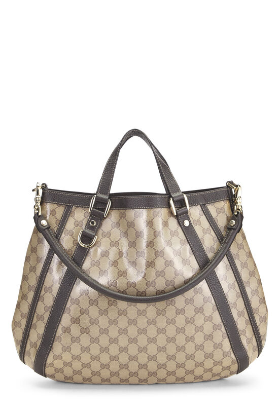 Brown Crystal Canvas Abbey Convertible Hobo, , large image number 3