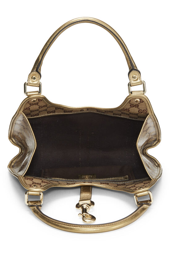 Metallic Gold Original GG Crystal Canvas Bardot Joy Shoulder Bag Small, , large image number 6