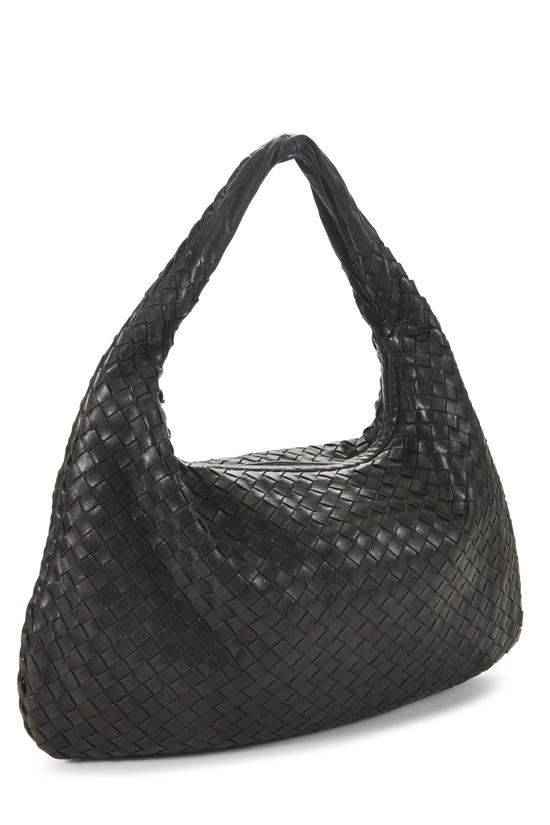 Black Intrecciato Veneta Hobo Medium, , large image number 1