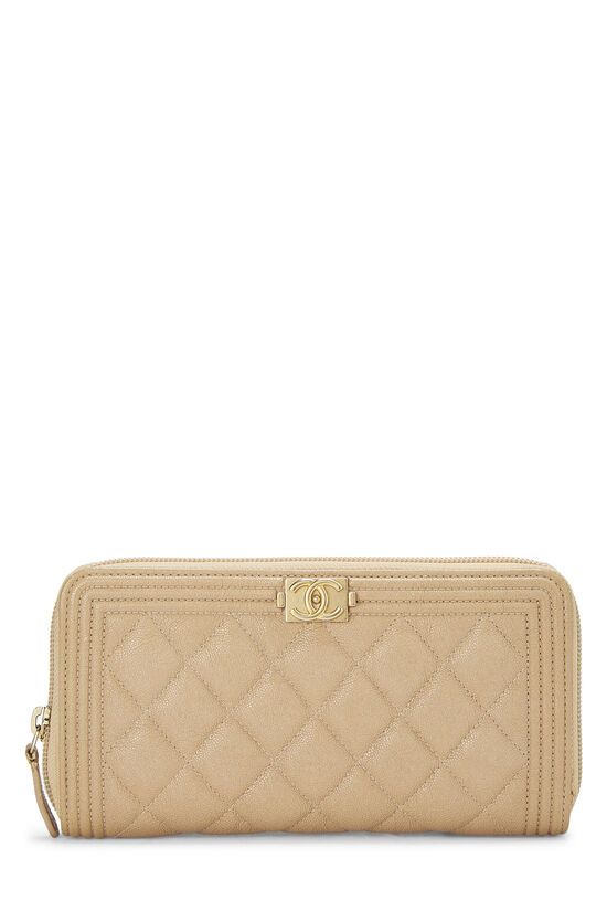 Beige Quilted Caviar Boy Wallet, , large image number 1