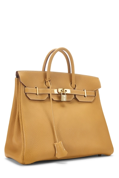 Natural Sable Fjord Haut &agrave; Courroies "HAC" Birkin 32cm, , large