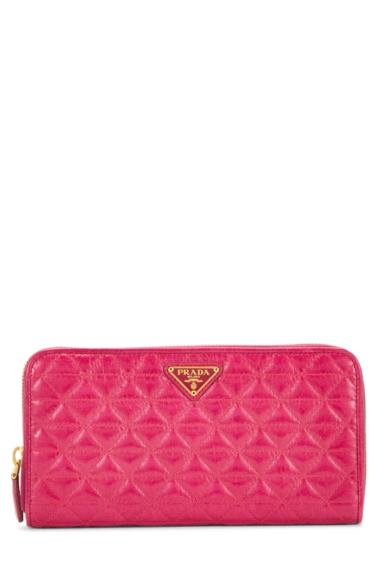 Pink Calfskin Zip Around Wallet, , large image number 0