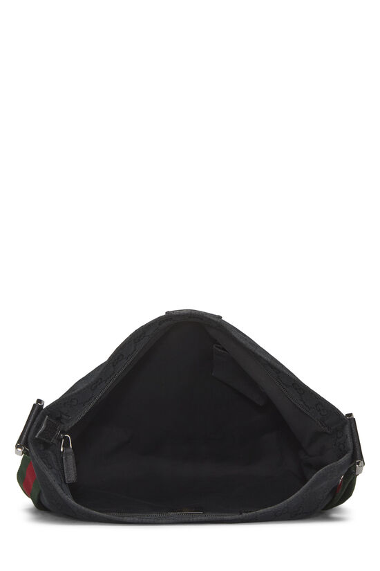Black GG Canvas Web Pocket Messenger, , large image number 5