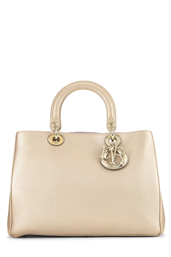 Gold Metallic Leather Diorissimo Medium, , large image number 0