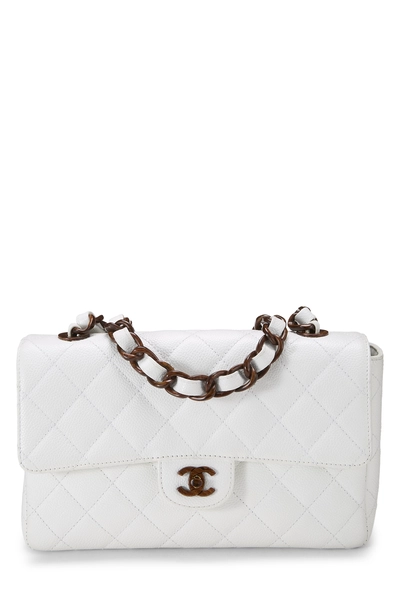 Chanel White Caviar Half Flap Medium