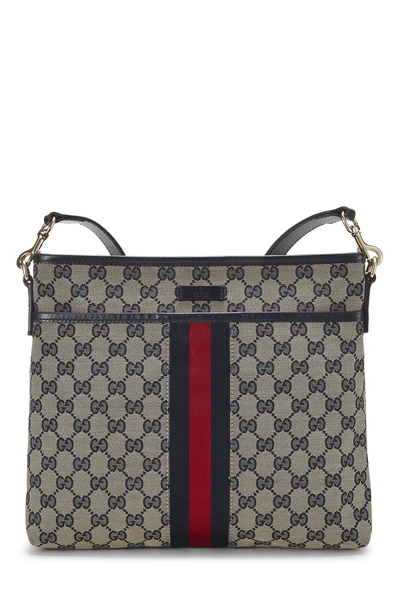 Navy GG Canvas Web Messenger