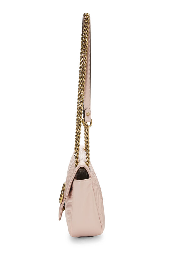 Pink Leather GG Marmont Matelassé Shoulder Bag Small, , large image number 3