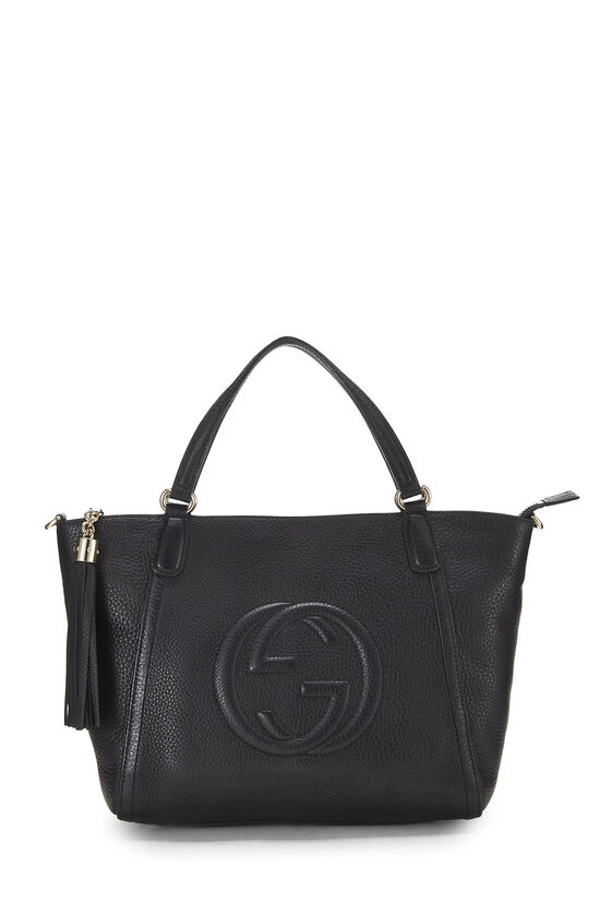 Black Grained Leather Soho Top Handle Bag, , large image number 0