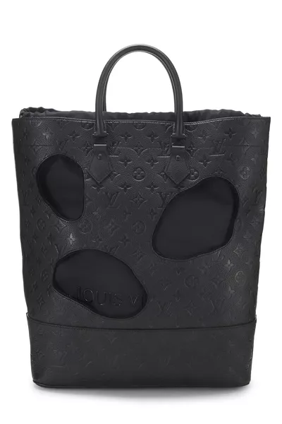 Louis Vuitton COMME DES GARÇONS x Louis Vuitton Black Monogram Empreinte Bag with Holes MM