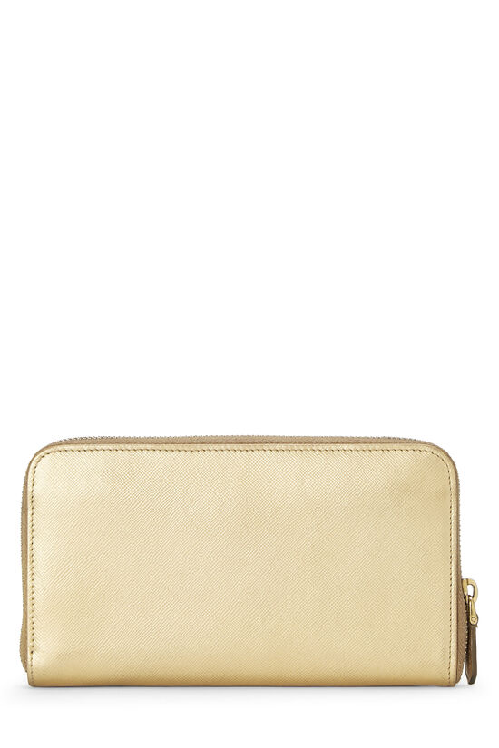 Gold Saffiano Zip Around Wallet, , large image number 3