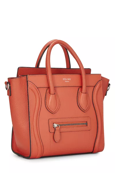 Orange Leather Luggage Nano, , large